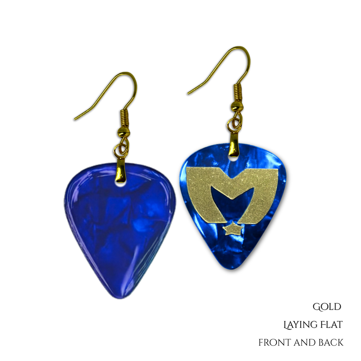 Sapphire Serenade: The Movement Guitar Pick Earrings