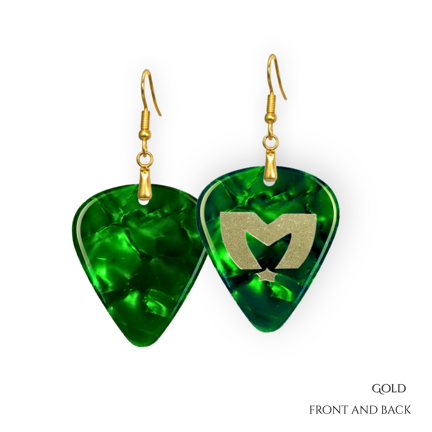 Enchanted Emerald: The Movement Guitar Pick Earrings