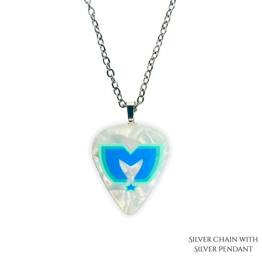 Blue Mirage: The Movement Guitar Pick Necklace