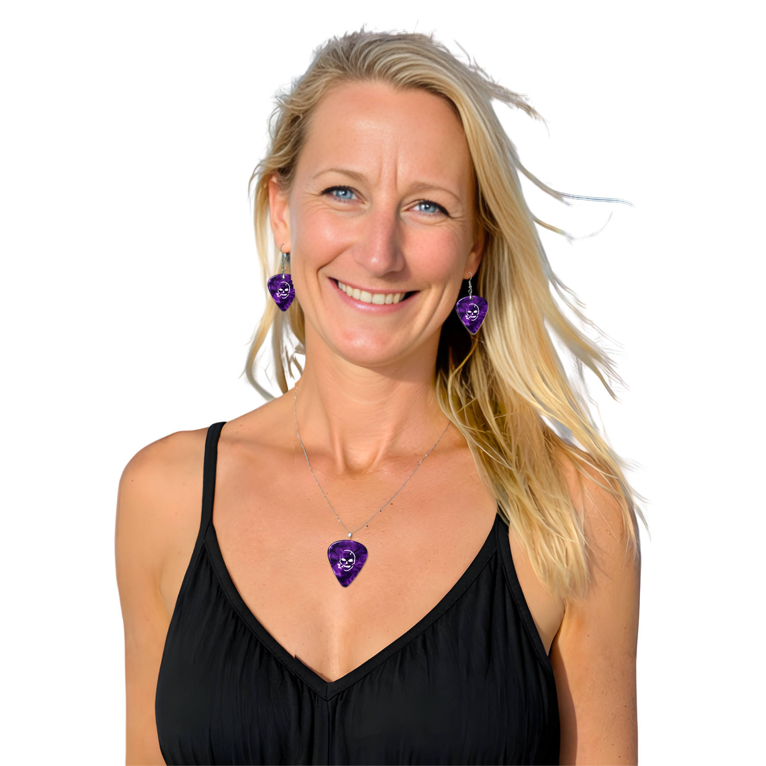 SS Smoking Skull Set - purple and white