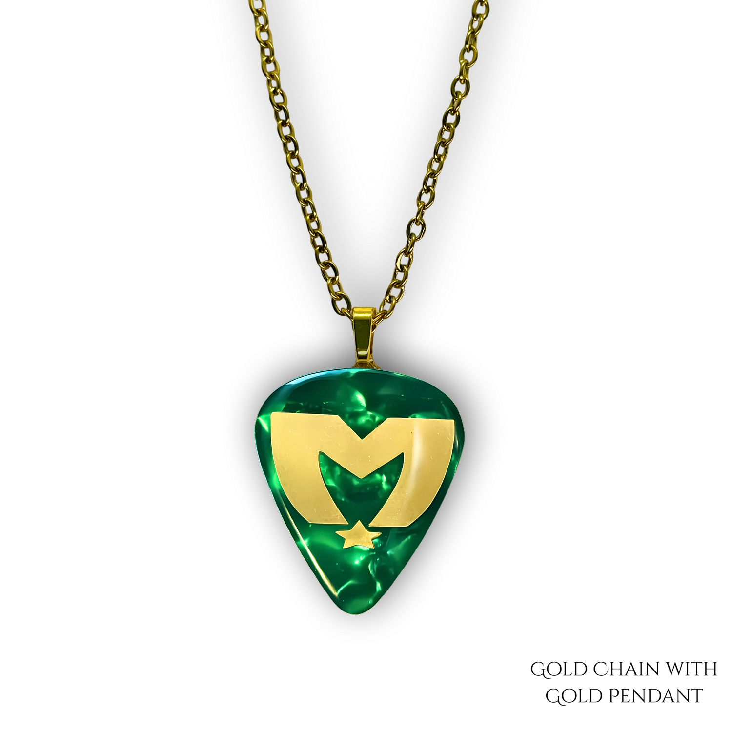 Enchanted Emerald: The Movement Guitar Pick Necklace