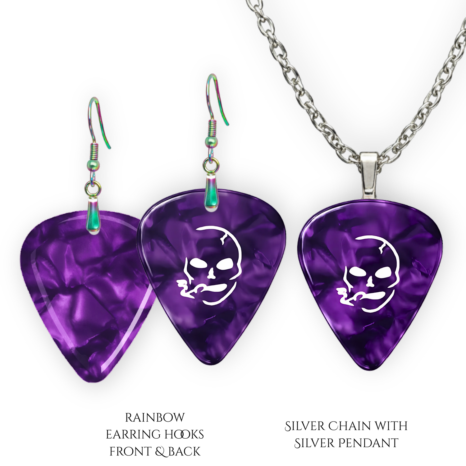 SS Smoking Skull Set - purple and white