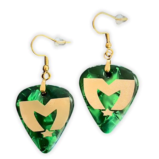 Enchanted Emerald: The Movement Guitar Pick Earrings