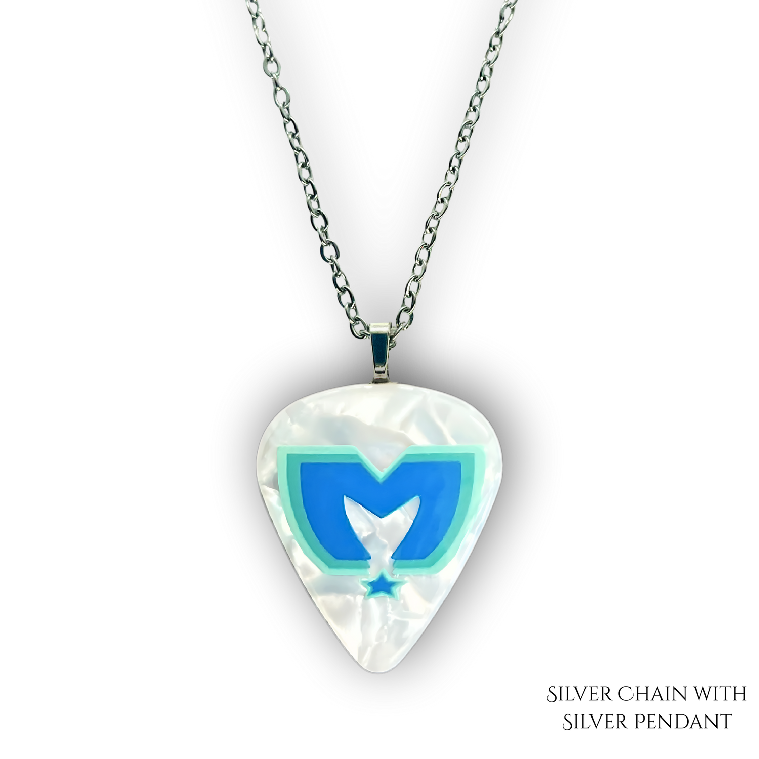 Blue Mirage: The Movement Guitar Pick Necklace