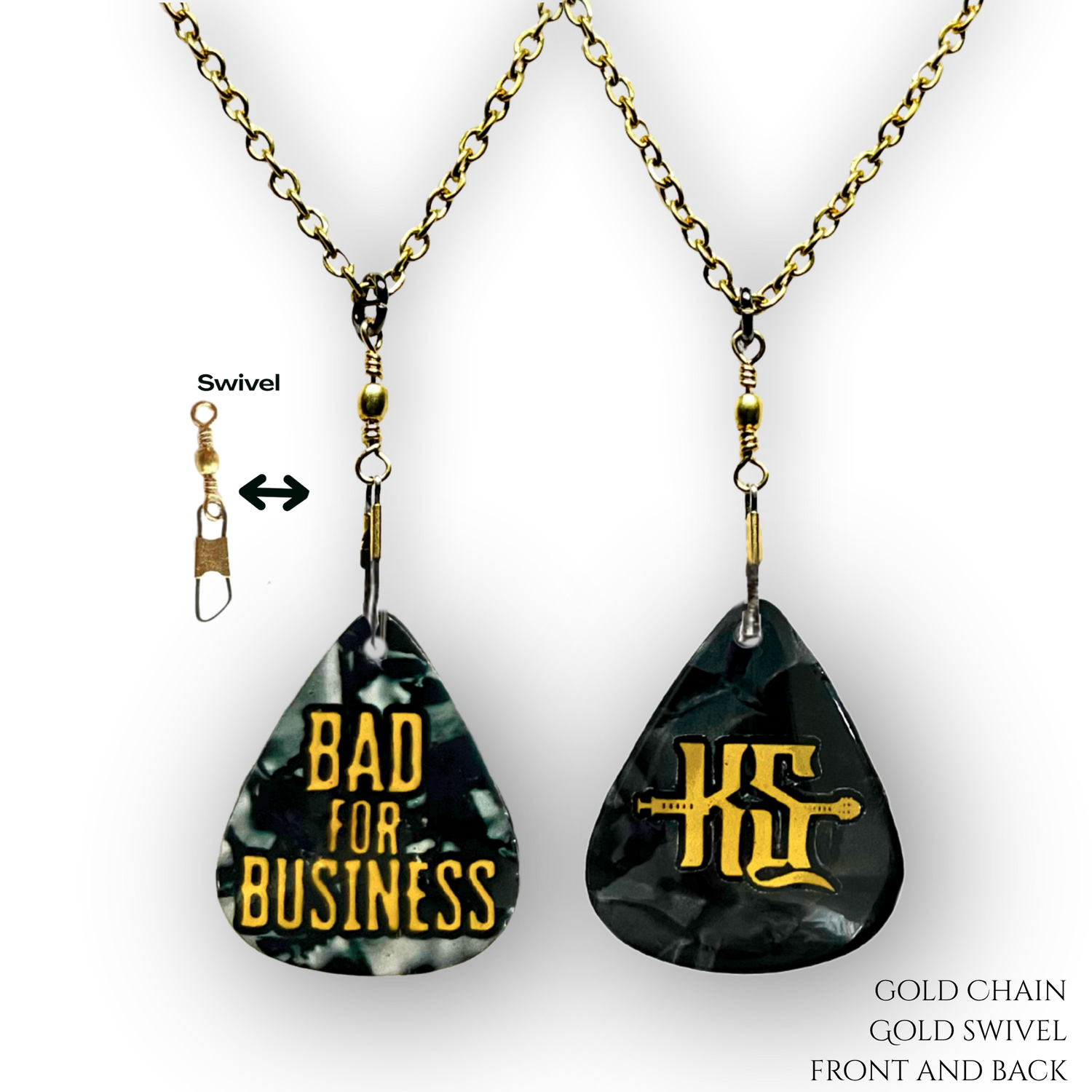 Kyle Smith "Bad For Business in Black" Guitar Pick Necklace