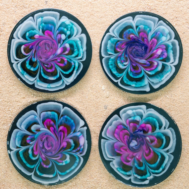 Flower Coasters- set of 4