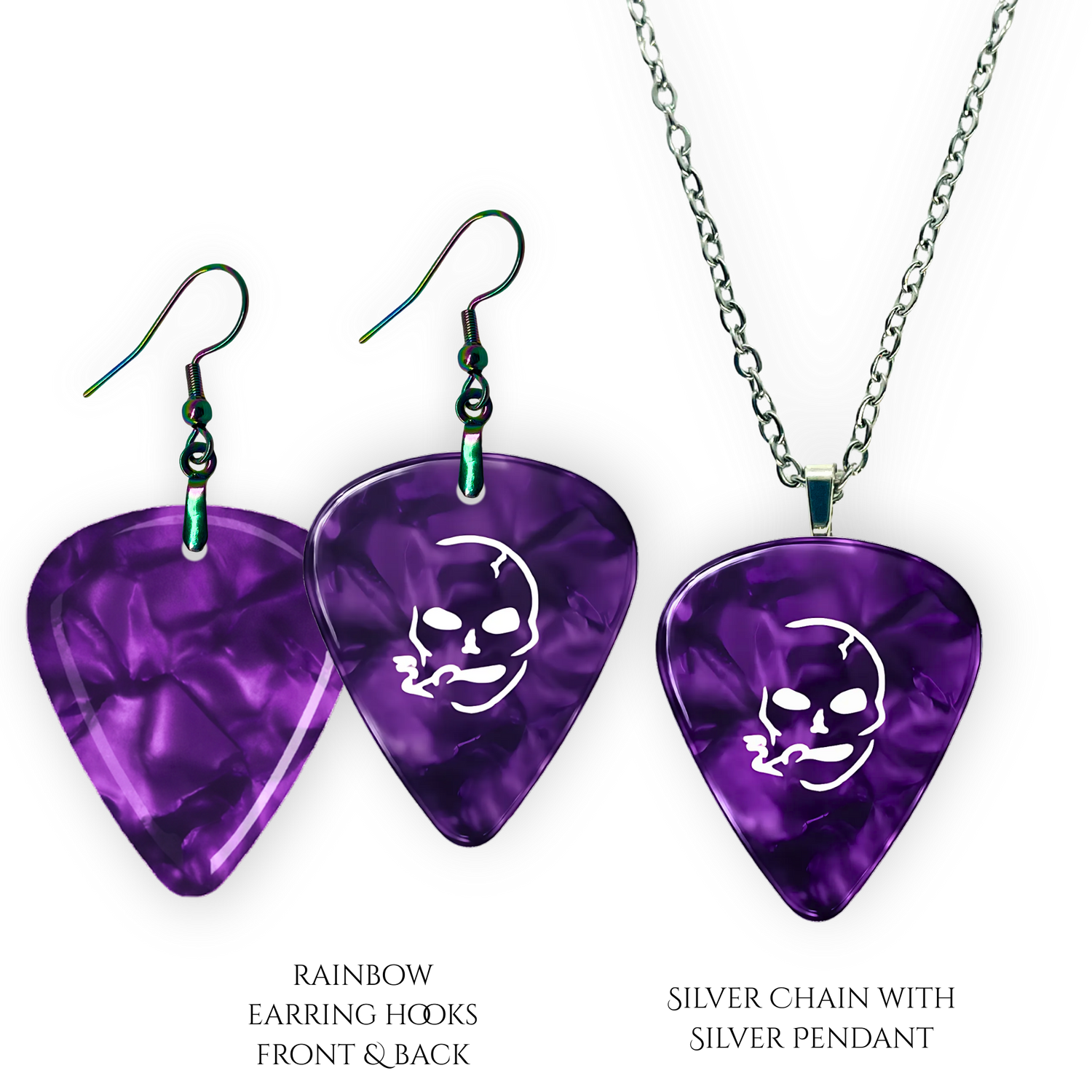 SS Smoking Skull Set - purple and white