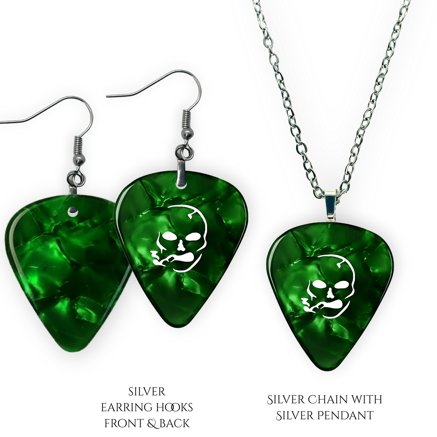 SS Smoking Skull Set - green and white