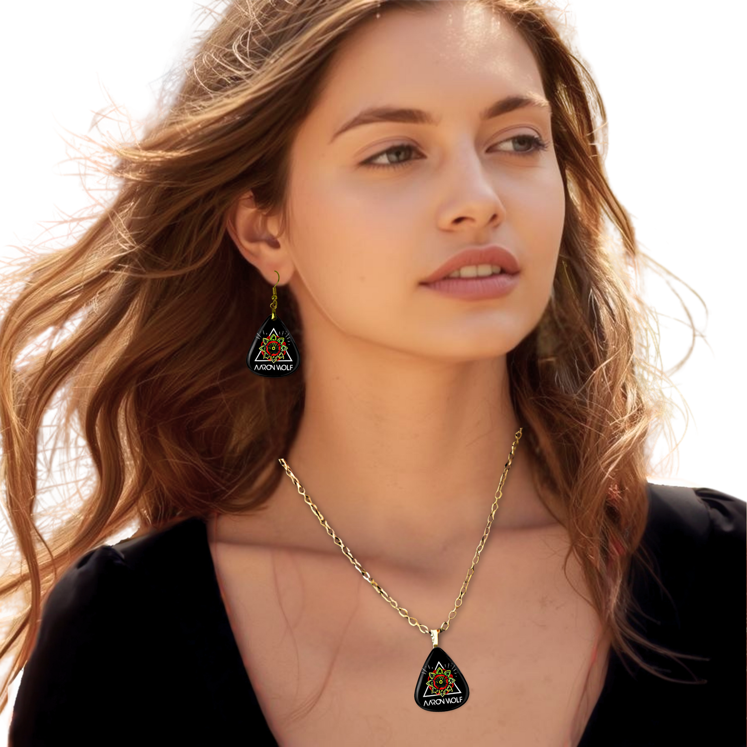 Roots & Radiance – Aaron Wolf Earrings and Necklace Set