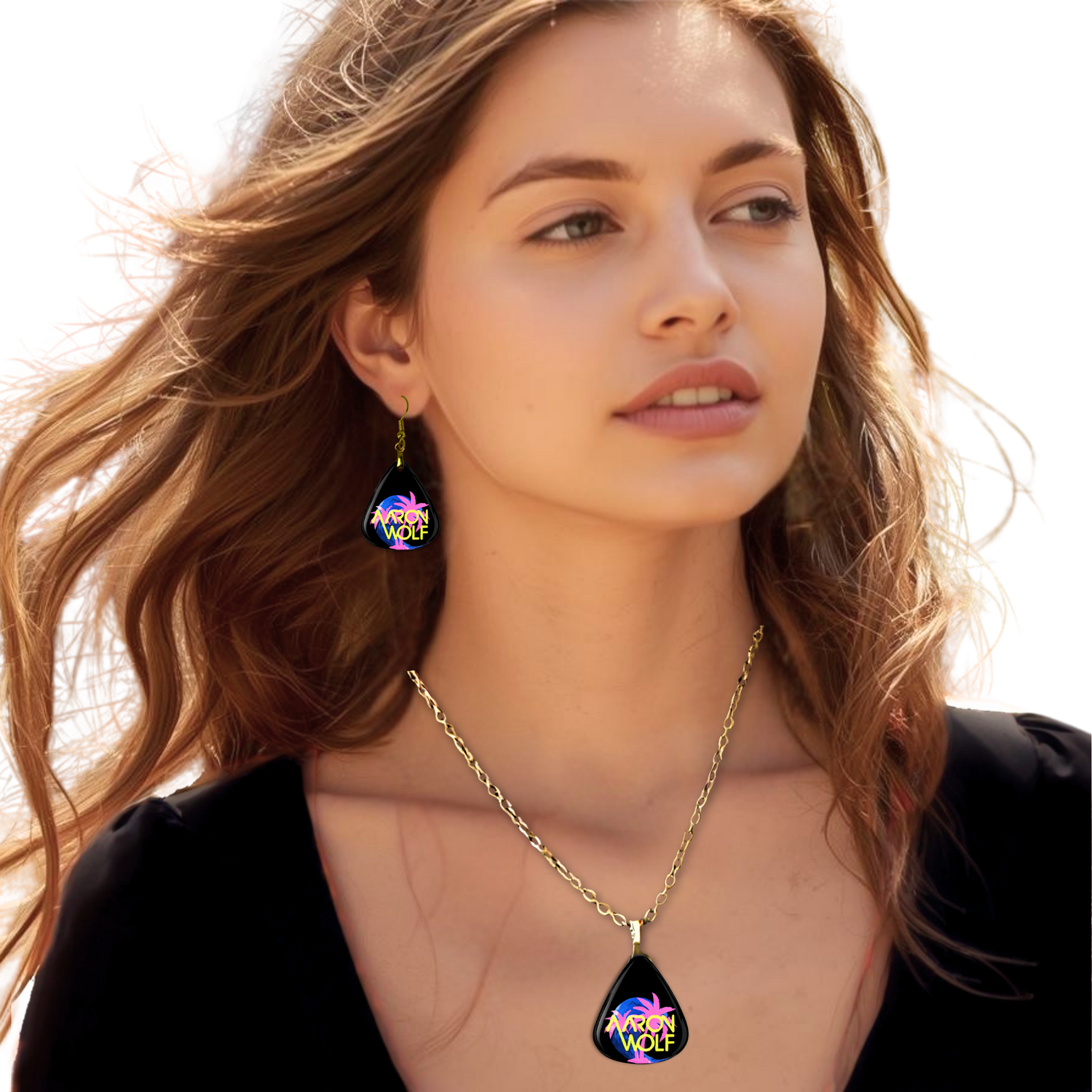 Ocean Glow – Aaron Wolf Earrings and Necklace Set