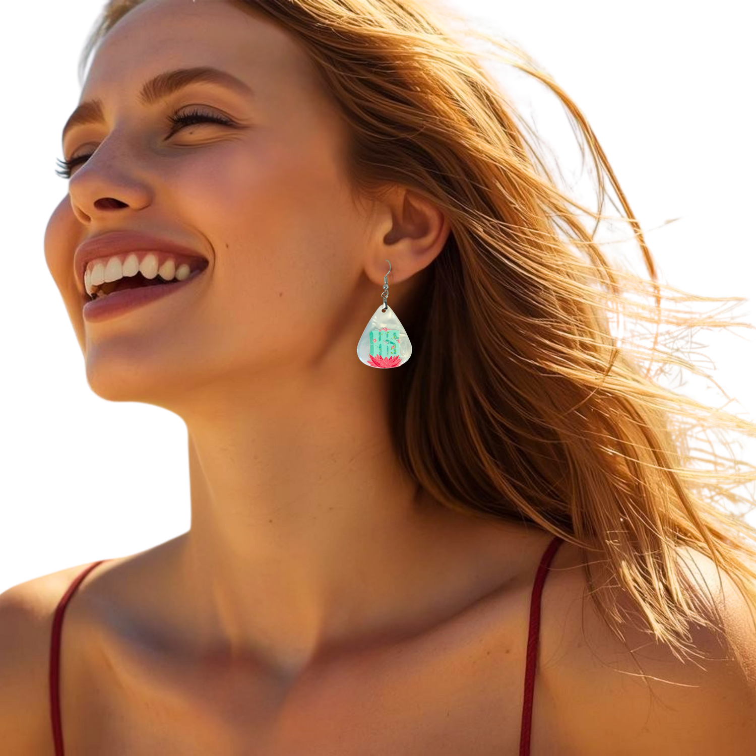 Kyle Smith “White Lotus” Guitar Pick Earrings