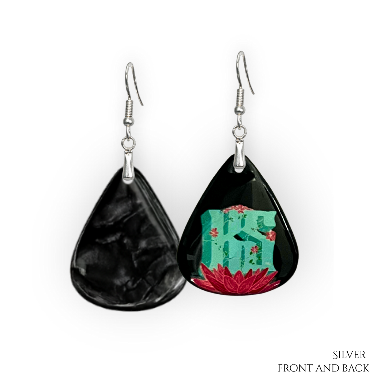 Kyle Smith “Black Lotus” Guitar Pick Earrings