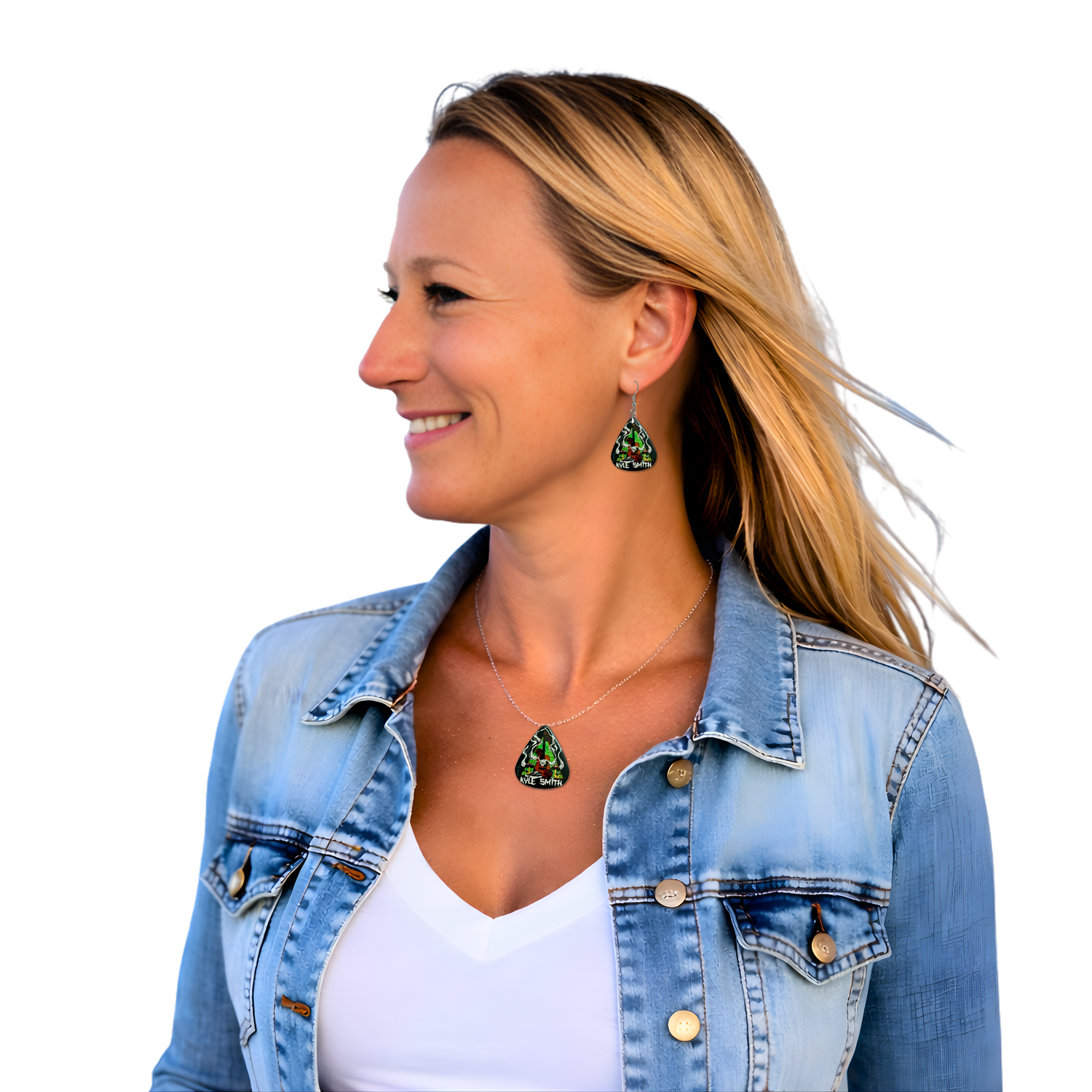 Kyle Smith “Sirens Rose” Guitar Pick Earrings