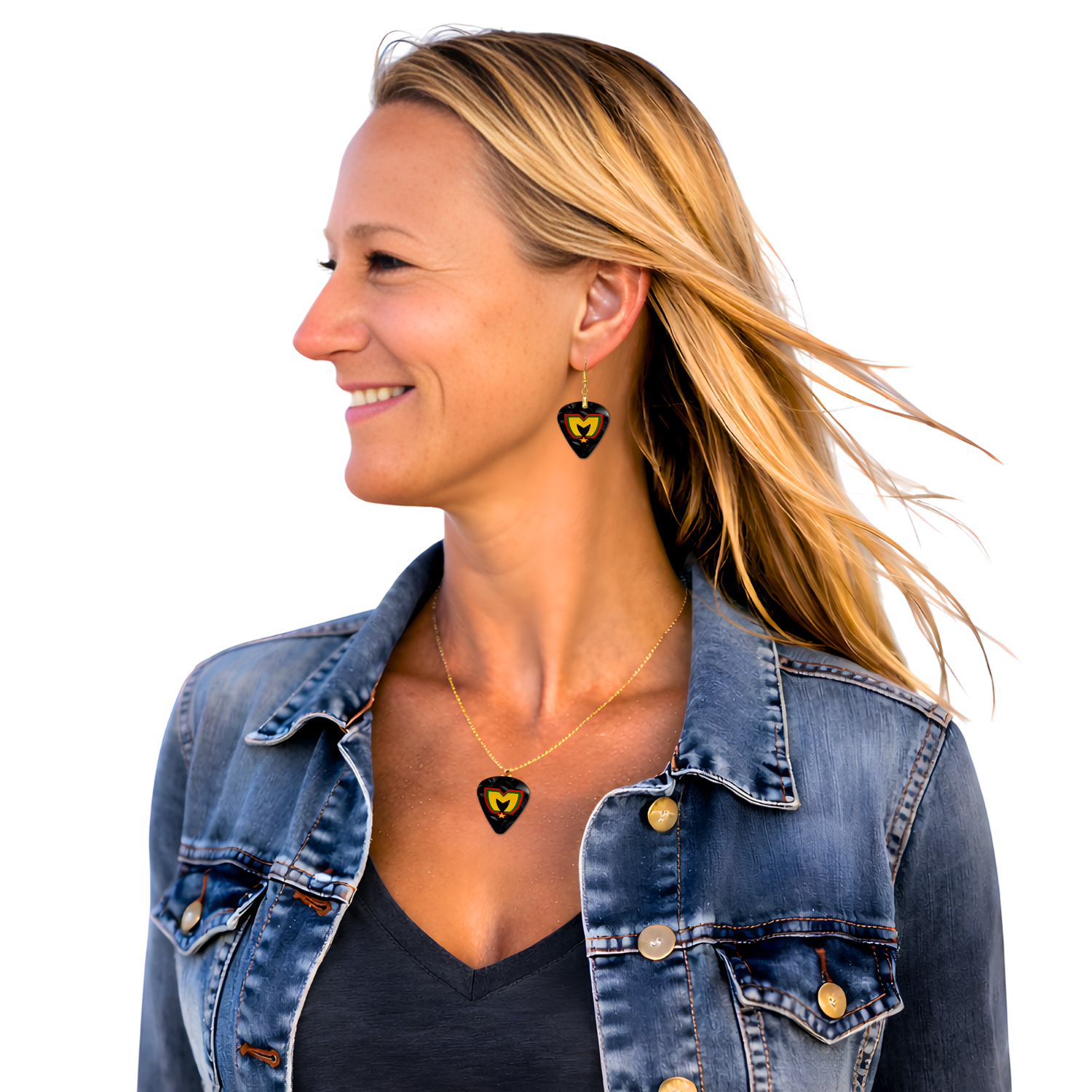 Rasta Vibes: The Movement Guitar Pick Earrings