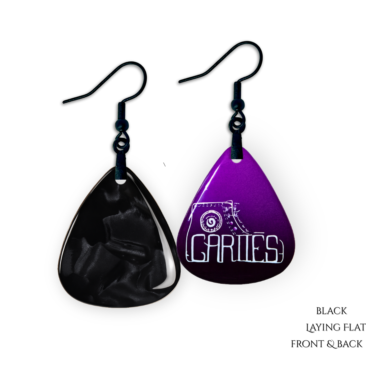 Cariies Purple Fade Guitar Pick Earrings
