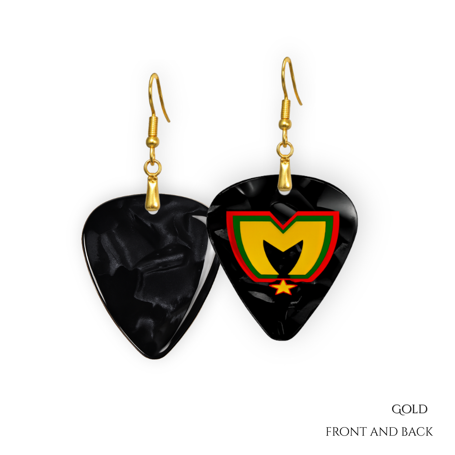 Rasta Vibes: The Movement Guitar Pick Earrings
