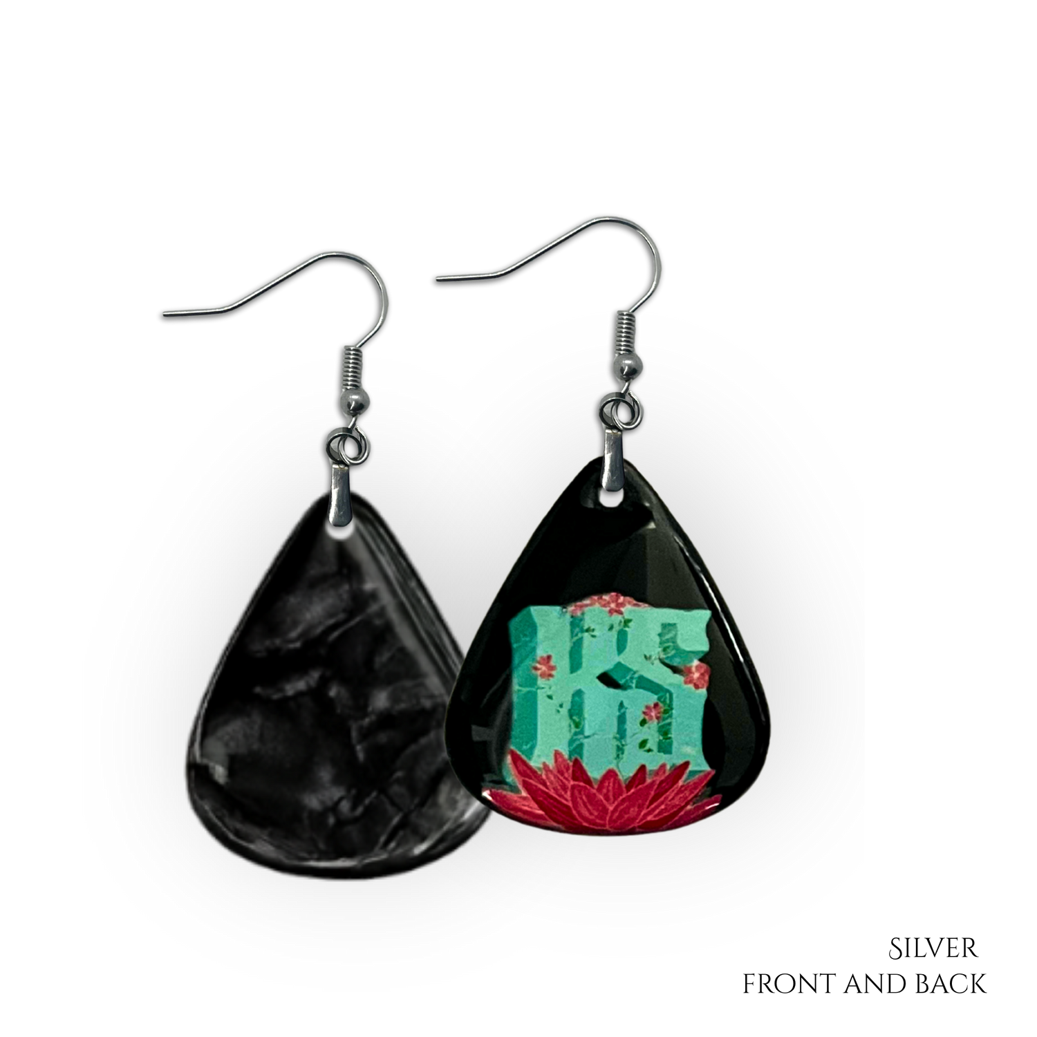 Kyle Smith “Black Lotus” Guitar Pick Earrings