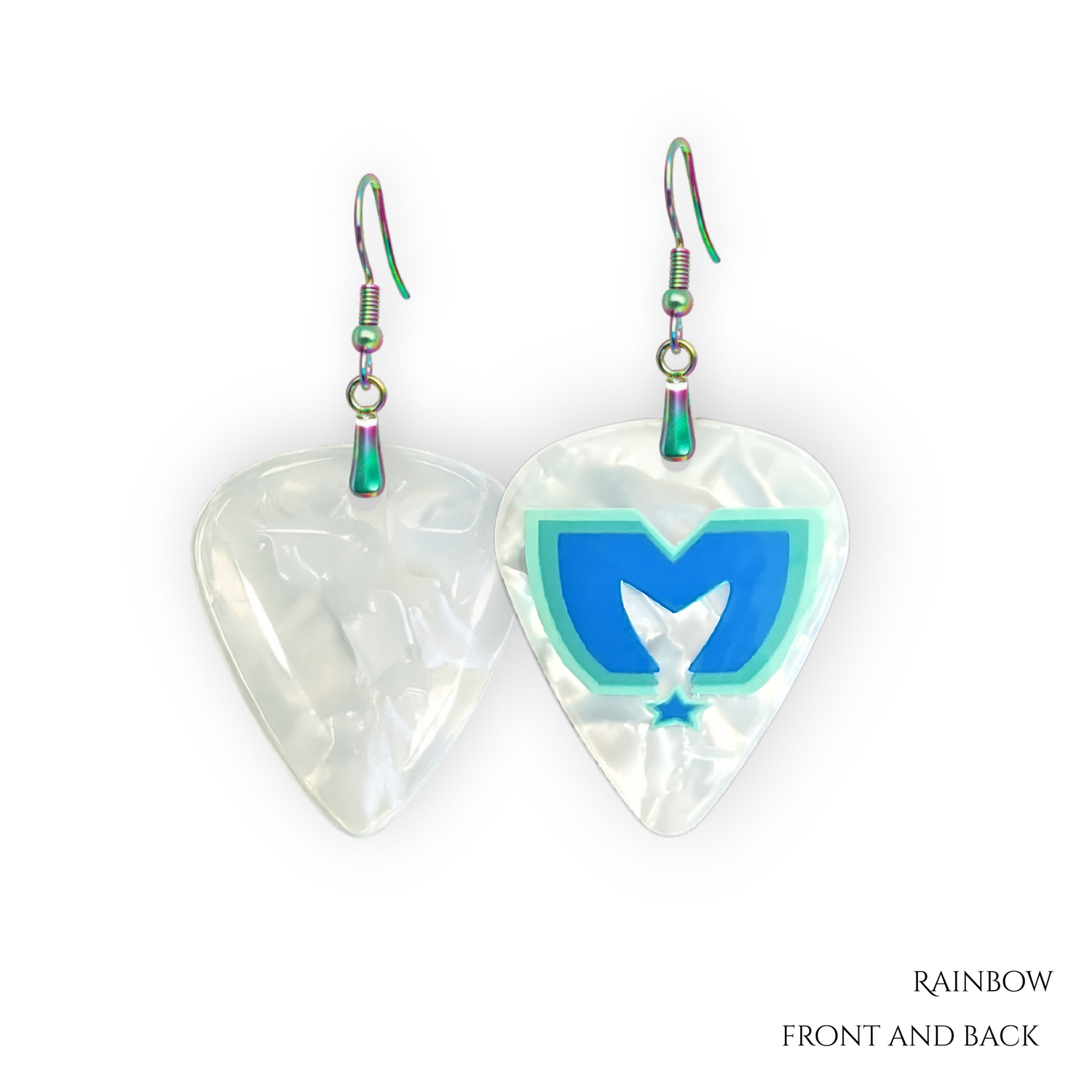 Blue Mirage: The Movement Guitar Pick Earrings