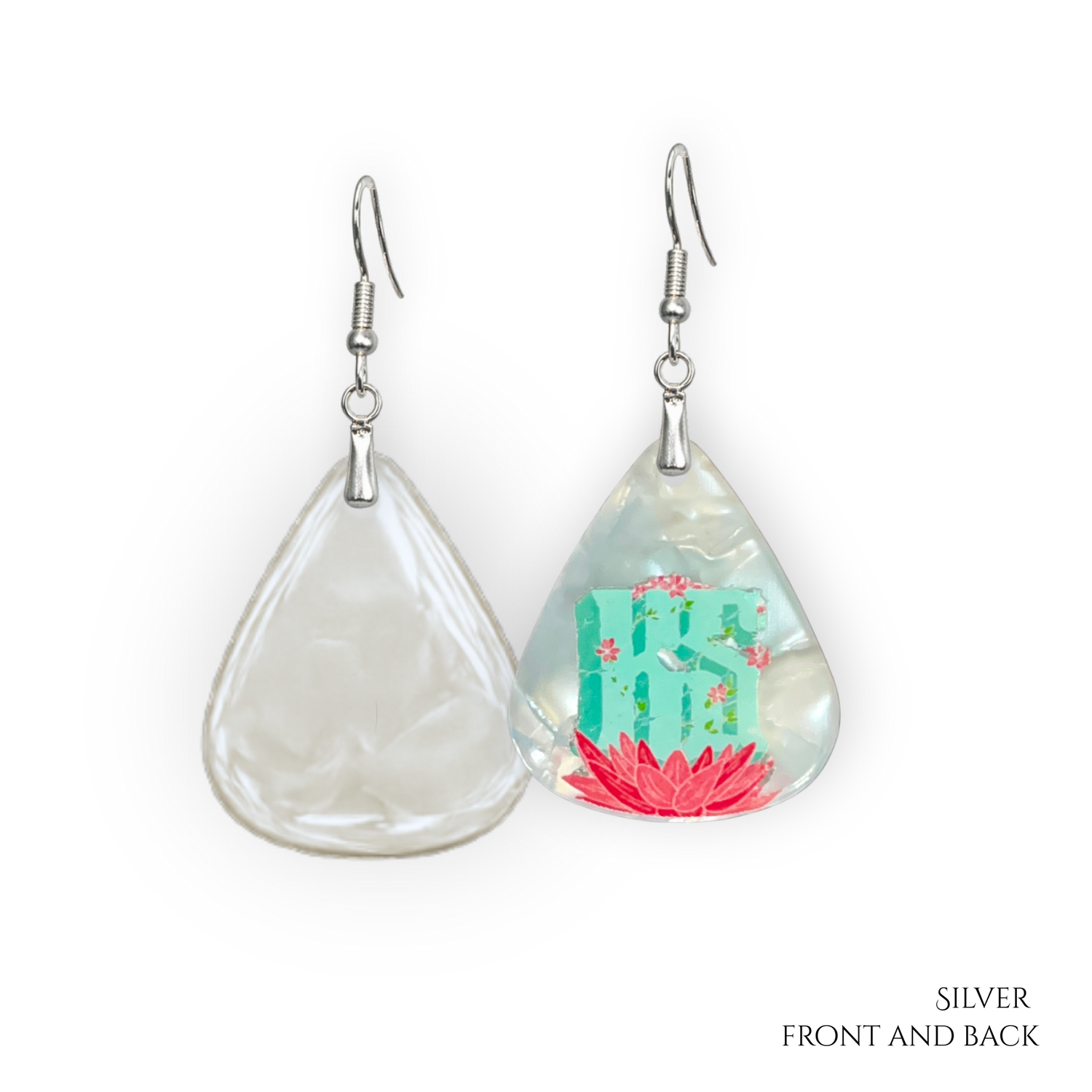 Kyle Smith “White Lotus” Guitar Pick Earrings