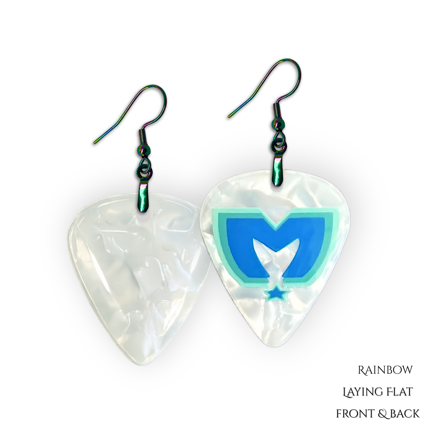 Blue Mirage: The Movement Guitar Pick Earrings