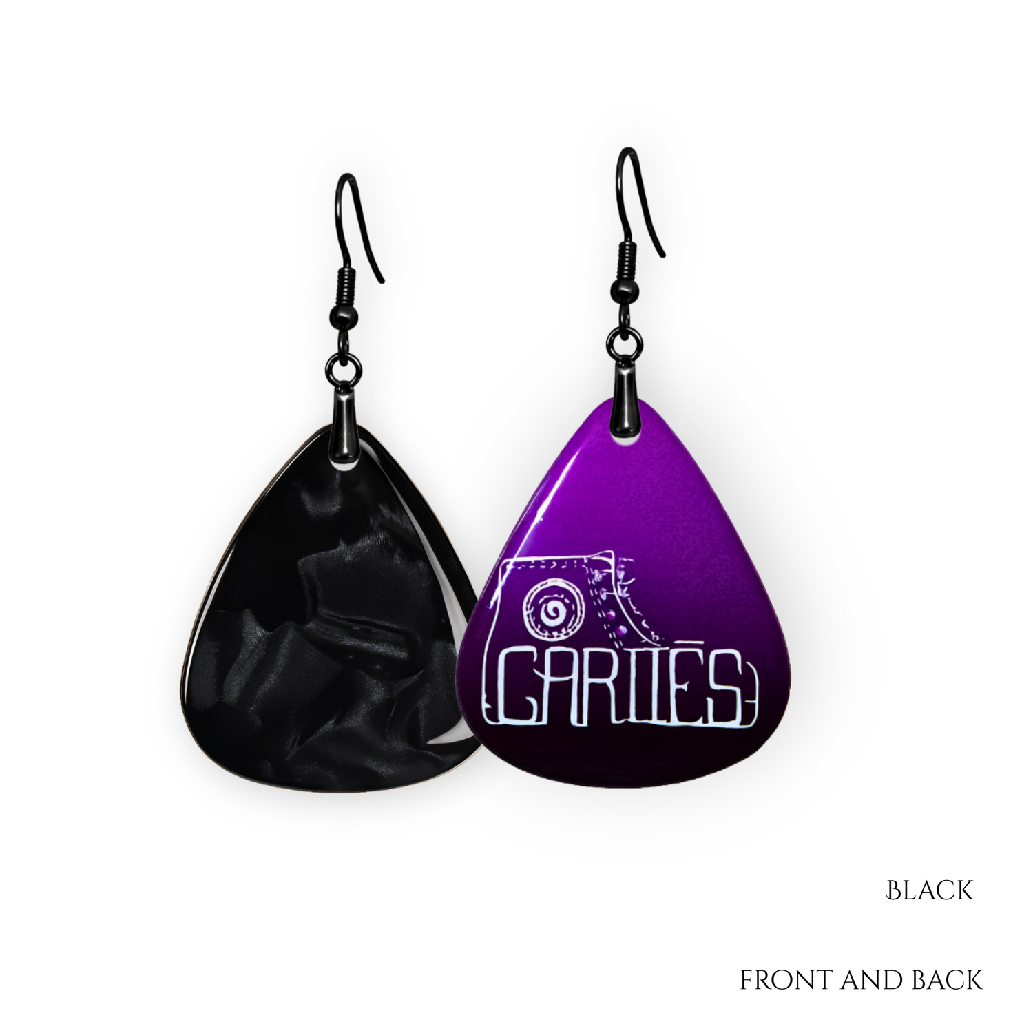 Cariies Purple Fade Guitar Pick Earrings