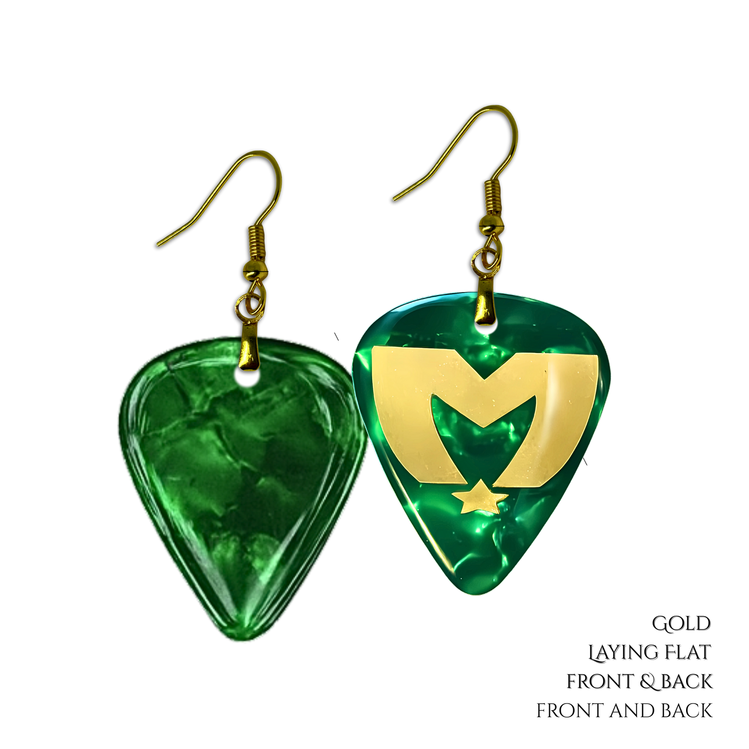 Enchanted Emerald: The Movement Guitar Pick Earrings