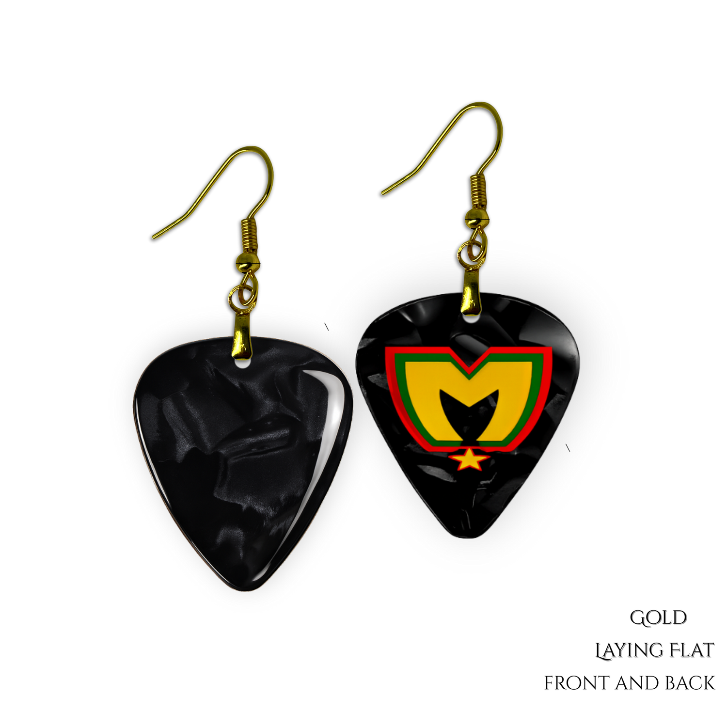 Rasta Vibes: The Movement Guitar Pick Earrings