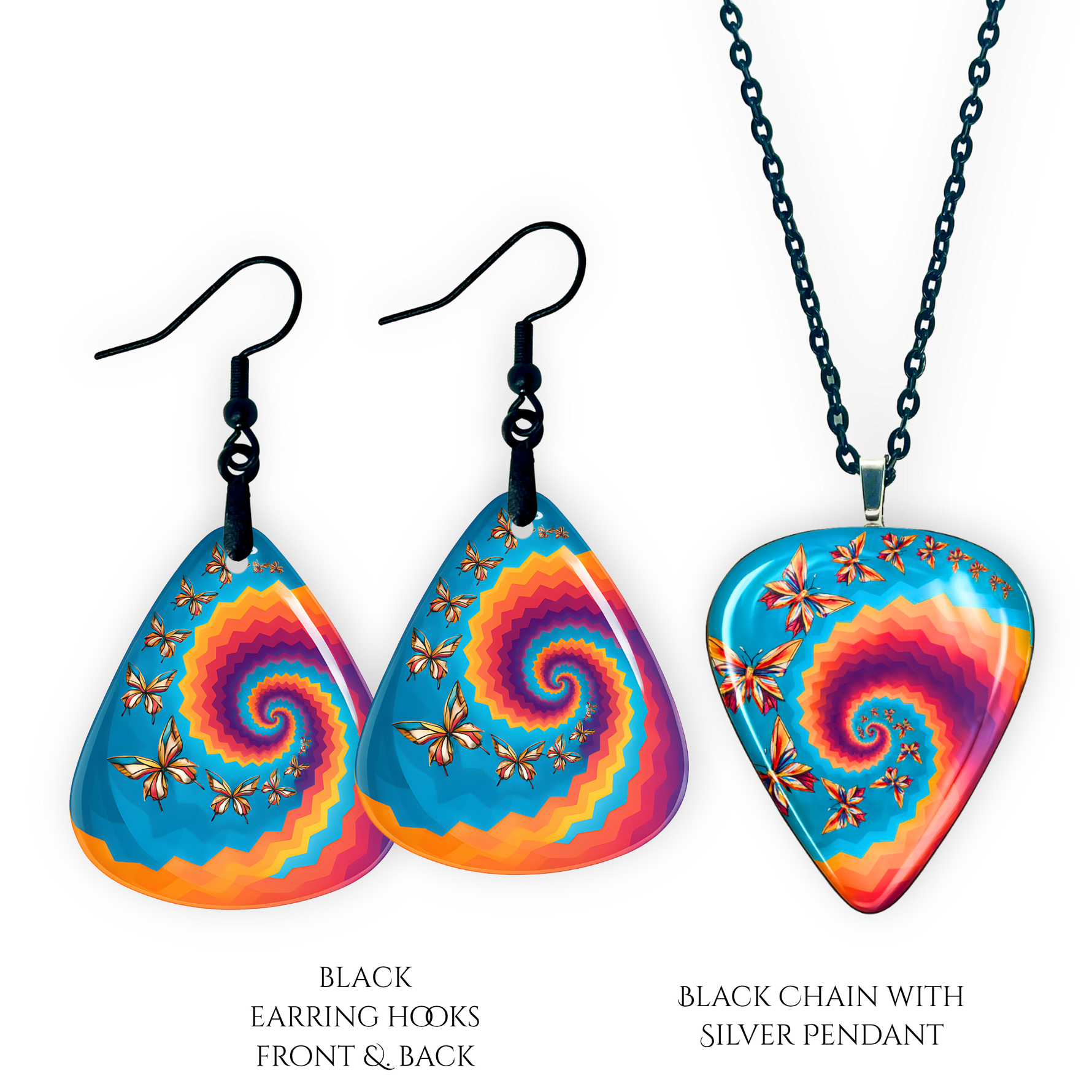 Step into the rhythm with GRF – Psychedelic Flight Set, a vibrant handcrafted jewelry piece inspired by the Golden Road Festival. Glossy epoxy finish, radiant butterfly design, and pure jam band energy in every detail.