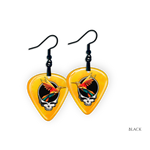 Golden Road Flight jewelry set featuring yellow glossy guitar pick design with the golden road festival bird and Steal Your Face logo.