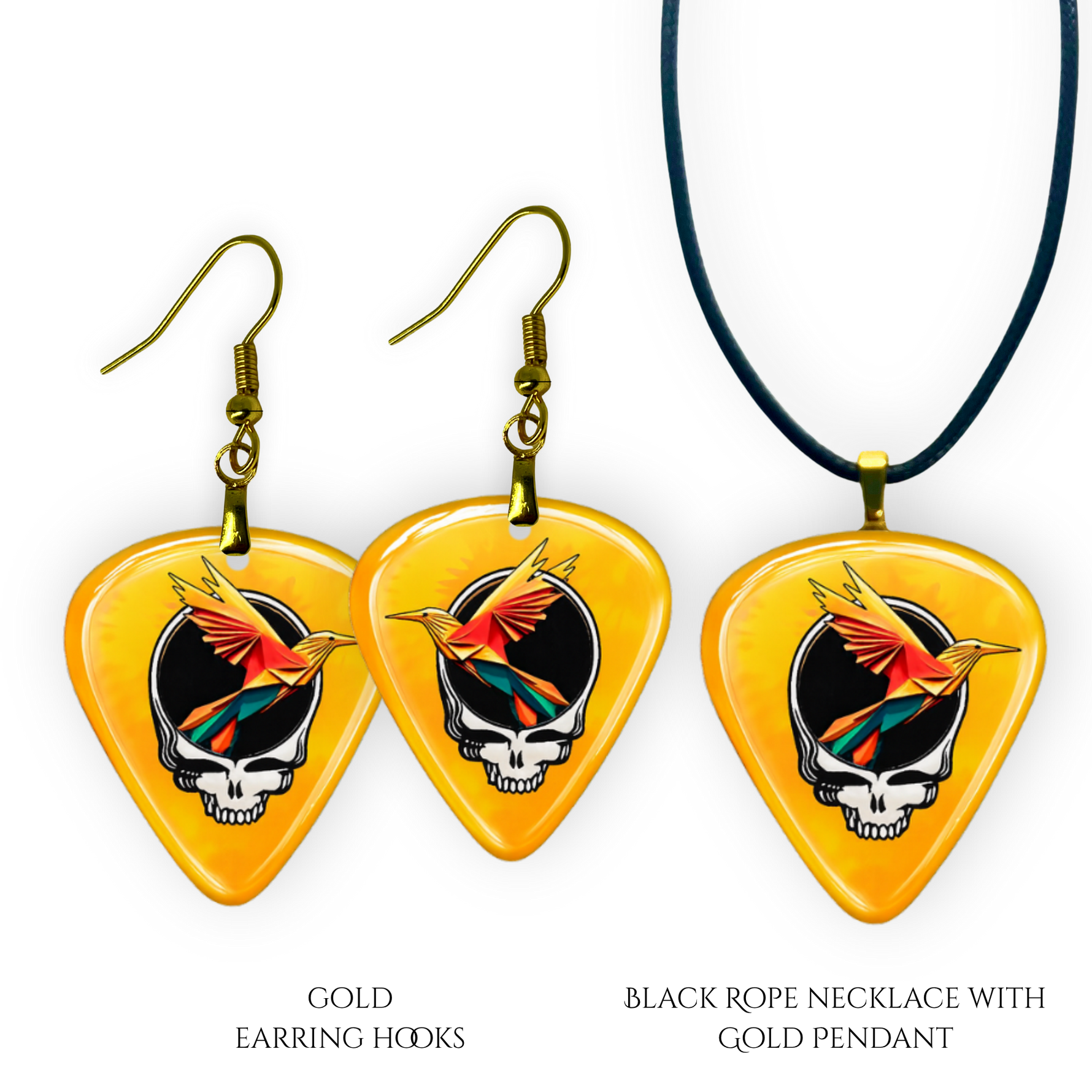 Necklace pendant from GRF – Golden Road Flight collection featuring the Golden Road Festival and Grateful Dead inspired design.