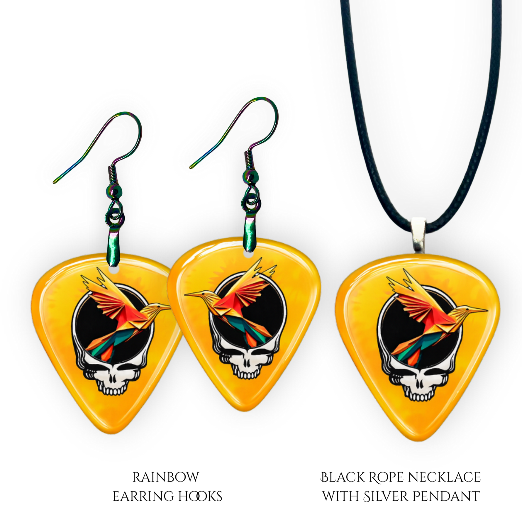 Necklace pendant from GRF – Golden Road Flight collection featuring the Golden Road Festival and Grateful Dead inspired design.