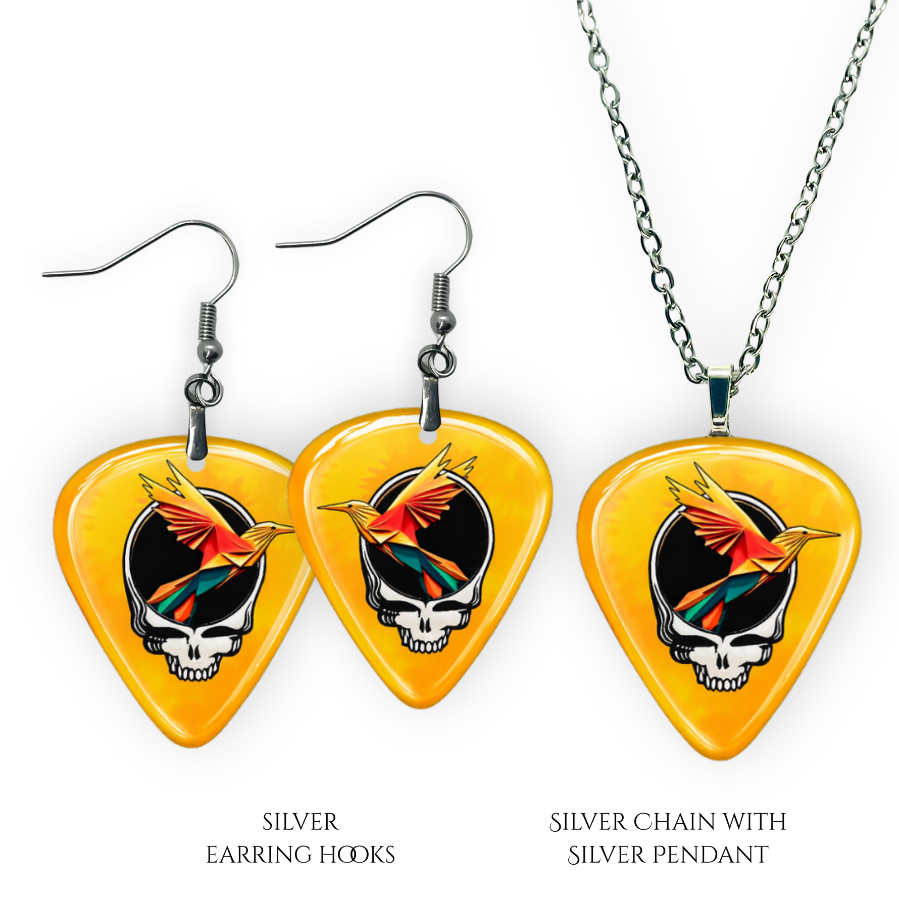 Necklace pendant from GRF – Golden Road Flight collection featuring the Golden Road Festival and Grateful Dead inspired design.