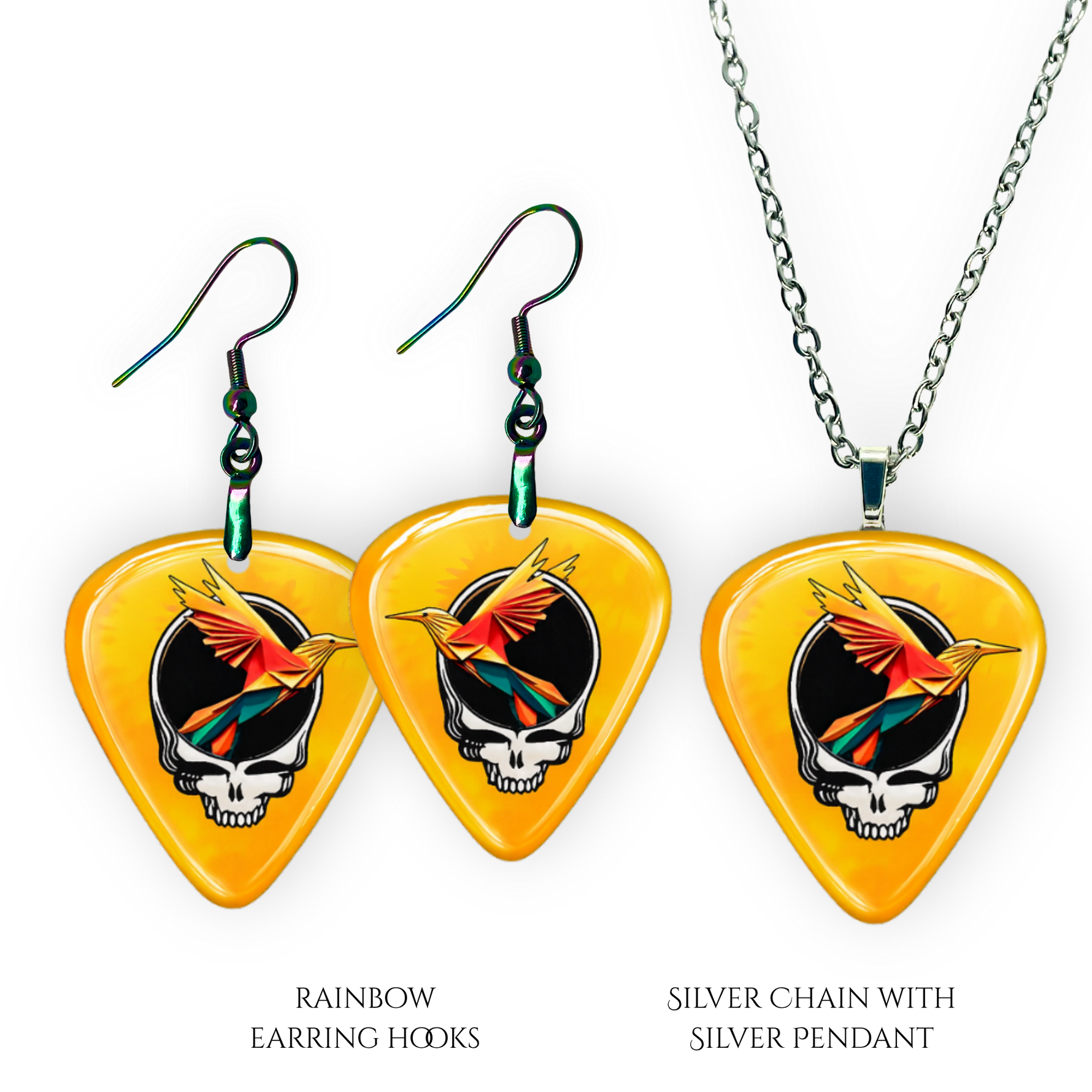 Necklace pendant from GRF – Golden Road Flight collection featuring the Golden Road Festival and Grateful Dead inspired design.